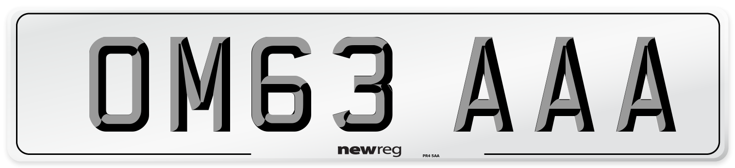 OM63 AAA Number Plate from New Reg